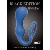 Синее эрекционное кольцо с анальной пробкой Double Pleasure Anal Plug - Lola Games - в Евпатории купить с доставкой