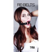 Чёрный кожаный чокер-кляп Tyra Black - Rebelts - купить с доставкой в Евпатории
