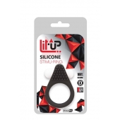 Чёрное эрекционное кольцо LIT-UP SILICONE STIMU RING 1 BLACK - Dream Toys - в Евпатории купить с доставкой