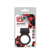 Чёрное эрекционное виброкольцо LIT-UP SILICONE STIMU RING 3 BLACK - Dream Toys - в Евпатории купить с доставкой