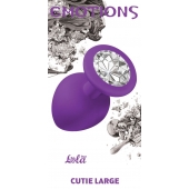 Большая фиолетовая анальная пробка Emotions Cutie Large с прозрачным кристаллом - 10 см. - Lola Games - купить с доставкой в Евпатории