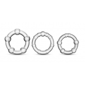 Набор из 3 прозрачных эрекционных колец Stay Hard Beaded Cockrings - Blush Novelties - в Евпатории купить с доставкой