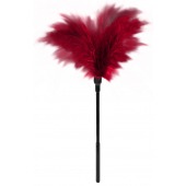 Пластиковая метелочка с красными пёрышками Small Feather Tickler - 32 см. - Blush Novelties - купить с доставкой в Евпатории