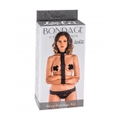 Ошейник с длинной лентой и наручниками Strap Bondage Kit Plus Size - Lola Games - купить с доставкой в Евпатории