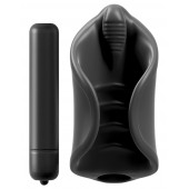 Чёрный мастурбатор Vibrating Silicone Stimulator с вибрацией - Pipedream - в Евпатории купить с доставкой