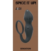 Серое эрекционное кольцо Sensation с анальным стимулятором - Lola Games - в Евпатории купить с доставкой