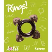 Чёрное эрекционное кольцо Rings Screw - Lola Games - в Евпатории купить с доставкой