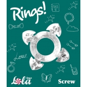 Прозрачное эрекционное кольцо Rings Screw - Lola Games - в Евпатории купить с доставкой