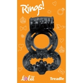 Чёрное эрекционное кольцо Rings Treadle с подхватом - Lola Games - в Евпатории купить с доставкой