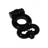 Чёрное эрекционное кольцо Rings Treadle с подхватом - Lola Games - в Евпатории купить с доставкой