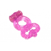 Розовое эрекционное кольцо Rings Treadle с подхватом - Lola Games - в Евпатории купить с доставкой