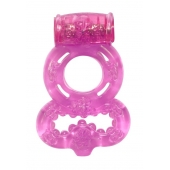 Розовое эрекционное кольцо Rings Treadle с подхватом - Lola Games - в Евпатории купить с доставкой