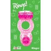 Розовое эрекционное кольцо с вибрацией Rings Ringer - Lola Games - в Евпатории купить с доставкой