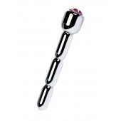 Серебристый уретральный плаг со стразом - 7 см. - ToyFa - купить с доставкой в Евпатории