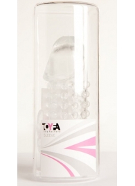 Гелевая прозрачная насадка с 2 отростками - 13 см. - Toyfa Basic - в Евпатории купить с доставкой