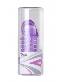 Закрытая фиолетовая насадка с 2 отростками - 13 см. - Toyfa Basic - в Евпатории купить с доставкой