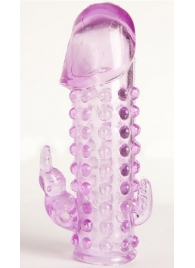 Закрытая фиолетовая насадка с 2 отростками - 13 см. - Toyfa Basic - в Евпатории купить с доставкой