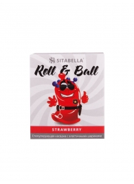 Стимулирующий презерватив-насадка Roll   Ball Strawberry - Sitabella - купить с доставкой в Евпатории