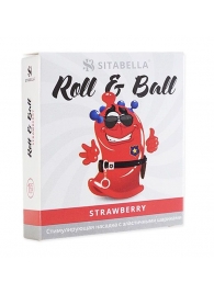 Стимулирующий презерватив-насадка Roll   Ball Strawberry - Sitabella - купить с доставкой в Евпатории