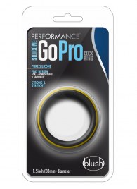 Черно-желтое силиконовое эрекционное кольцо Silicone Go Pro Cock Ring - Blush Novelties - в Евпатории купить с доставкой