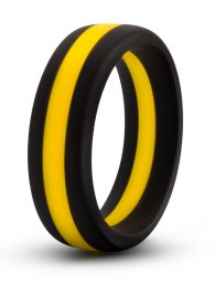 Черно-желтое силиконовое эрекционное кольцо Silicone Go Pro Cock Ring - Blush Novelties - в Евпатории купить с доставкой