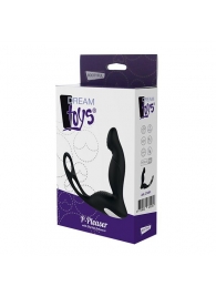 Черный вибромассажер простаты P-PLEASER W ERECTION ENHANCE - Dream Toys - в Евпатории купить с доставкой
