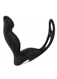 Черный вибромассажер простаты P-PLEASER W ERECTION ENHANCE - Dream Toys - в Евпатории купить с доставкой