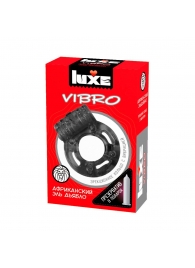 Чёрное эрекционное виброкольцо Luxe VIBRO  Африканский Эль Дьябло  + презерватив - Luxe - в Евпатории купить с доставкой