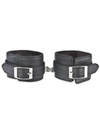 Черные фиксаторы для ног на цепи с мехом внутри - Lux Fetish - купить с доставкой в Евпатории