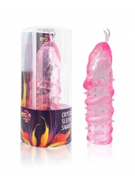 Закрытая рельефная насадка Crystal sleeve snakes в виде змеи с усиками - 14 см. - Erowoman-Eroman - в Евпатории купить с доставкой