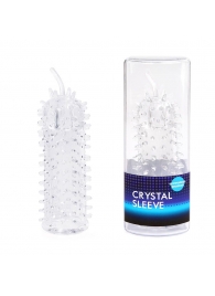 Закрытая рельефная насадка Crystal sleeve с усиками - 12 см. - Erowoman-Eroman - в Евпатории купить с доставкой