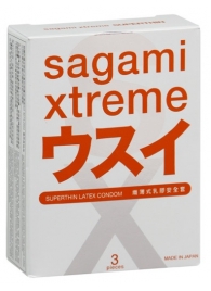 Ультратонкие презервативы Sagami Xtreme SUPERTHIN - 3 шт. - Sagami - купить с доставкой в Евпатории