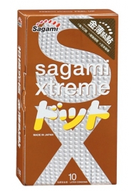 Презервативы Sagami Xtreme FEEL UP с точечной текстурой и линиями прилегания - 10 шт. - Sagami - купить с доставкой в Евпатории