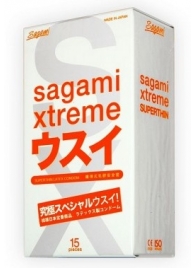 Ультратонкие презервативы Sagami Xtreme SUPERTHIN - 15 шт. - Sagami - купить с доставкой в Евпатории