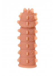 Телесная реалистичная насадка KOKOS Extreme Sleeve 04 с дополнительной стимуляцией - 12,7 см. - KOKOS - в Евпатории купить с доставкой