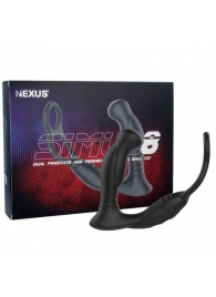 Черная анальная пробка NEXUS SIMUL8 с фиксацией на теле кольцами - Nexus Range - в Евпатории купить с доставкой