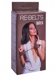 Коричневые кожаные наручники Maya - Rebelts - купить с доставкой в Евпатории