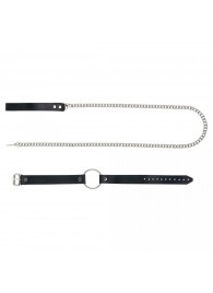 Черный поводок и чокер с кольцом Rada - Rebelts - купить с доставкой в Евпатории