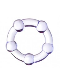 Фиолетовое эрекционное кольцо на пенис с бусинами - Штучки-дрючки - в Евпатории купить с доставкой