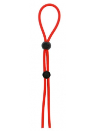Красное лассо на пенис с двумя бусинами STRETCHY LASSO CAGE - Dream Toys - в Евпатории купить с доставкой