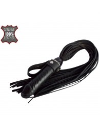 Черная плеть  Ковбой  с ручкой-фаллосом - 55 см. - Sitabella - купить с доставкой в Евпатории