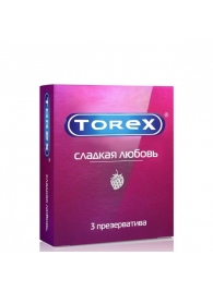 Презервативы Torex  Сладкая любовь  с ароматом клубники - 3 шт. - Torex - купить с доставкой в Евпатории