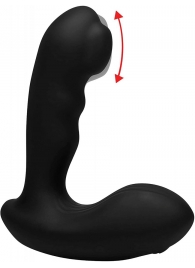 Черный стимулятор простаты Alpha-Pro 7X P-Milker Silicone Prostate Stimulator with Milking Bead - XR Brands - в Евпатории купить с доставкой