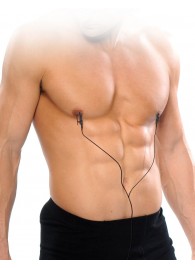 Черные электрические зажимы для сосков Shock Therapy Nipple Clamps - Pipedream - купить с доставкой в Евпатории