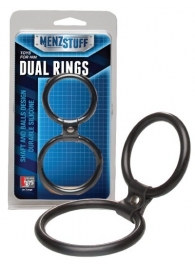 Чёрное двойное эрекционное кольцо Dual Rings Black - Dream Toys - в Евпатории купить с доставкой