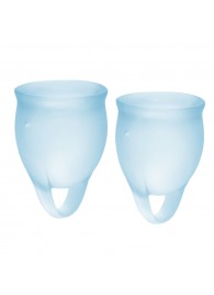 Набор голубых менструальных чаш Feel confident Menstrual Cup - Satisfyer - купить с доставкой в Евпатории