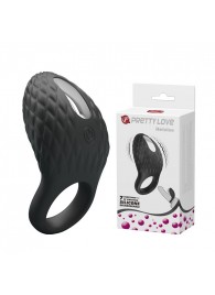 Черное эрекционное виброкольцо с рельефным дизайном Heloise - Baile - в Евпатории купить с доставкой