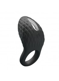 Черное эрекционное виброкольцо с рельефным дизайном Heloise - Baile - в Евпатории купить с доставкой