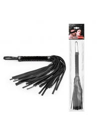 Черная гладкая плеть-флоггер с ручкой - 40 см. - Notabu - купить с доставкой в Евпатории