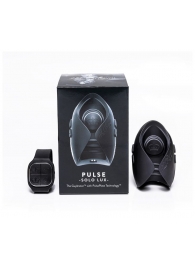 Темно-серый инновационный мужской осциллятор PULSE SOLO LUX с пультом ДУ - Hot Octopuss - в Евпатории купить с доставкой